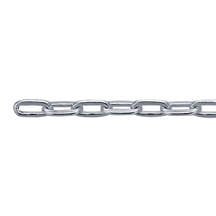 Sterling Silver 1,8 mm Platt Oval Kabelkedja, Per Fot