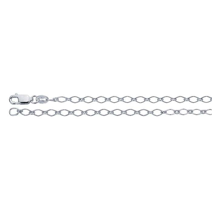 Sterling Silver 3mm Marquise Long & Short Chain