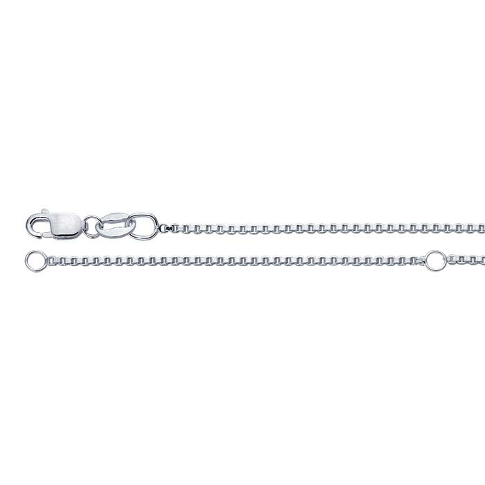 Sterling Silver 1.2mm Venetian Box Chain, Adjustable