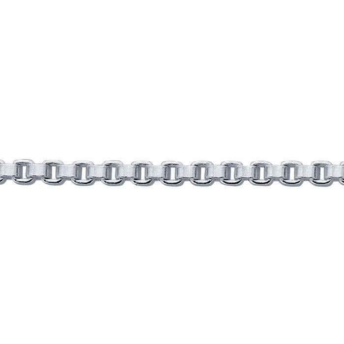Sterling Silver 1.2mm Venetian Box Chain, Adjustable