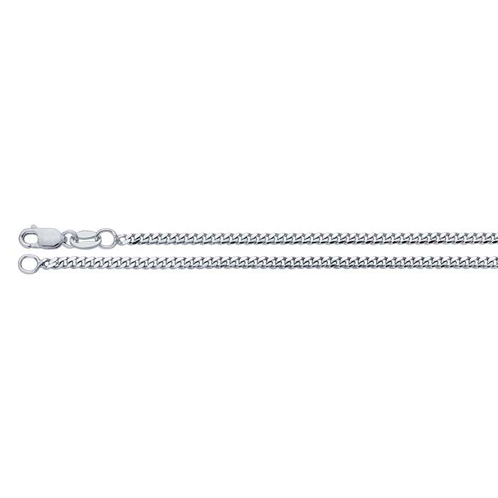 Sterling Silver 2mm Beveled Miami Cuban Chain