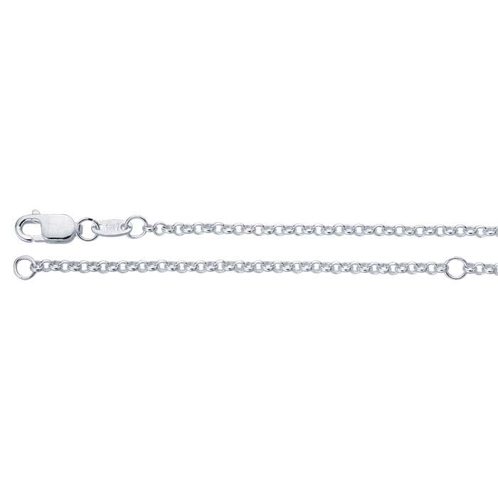 Sterling Silver 1,65 mm Rolo-kedja, justerbar