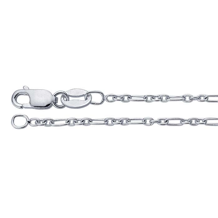Sterling Silver 1.5mm Long & Short Chain