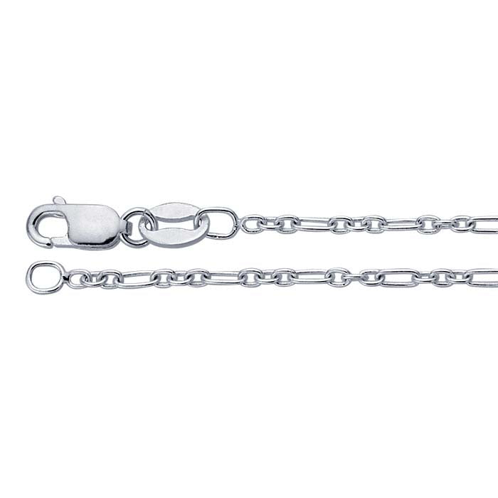 Sterling Silver 1.5mm Long & Short Chain