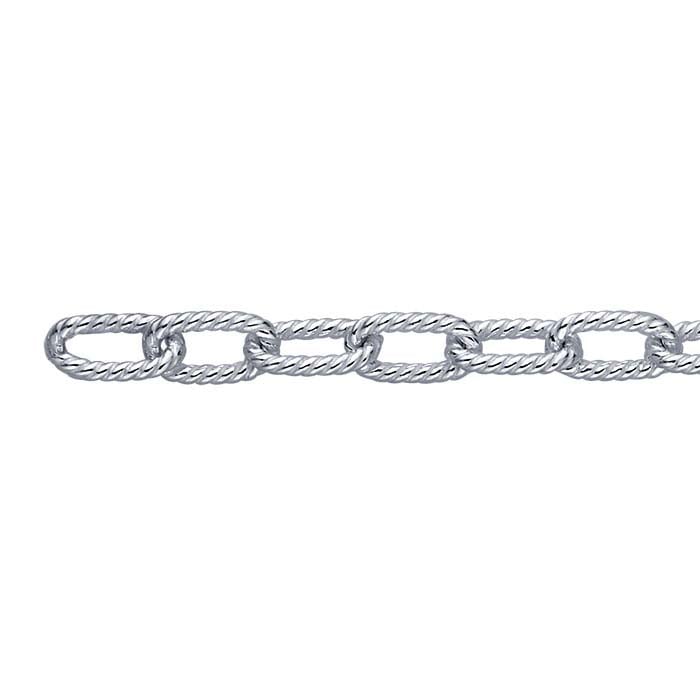 Sterling Silver 4.6mm Twisted Oval Cable Chain, By the Foot