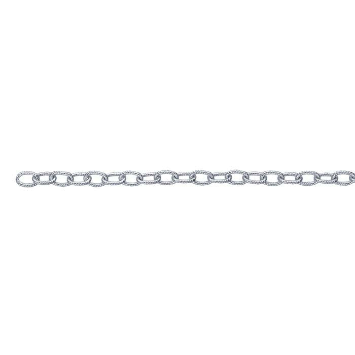 Sterling Silver Twisted Oval Cable Chain, By the Foot