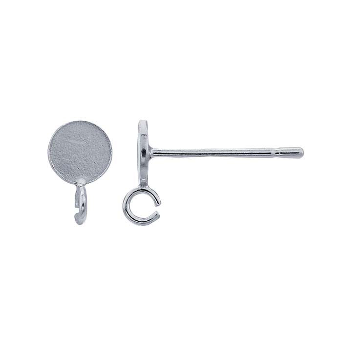 Sterling Silver Circle Post Earring with Ring