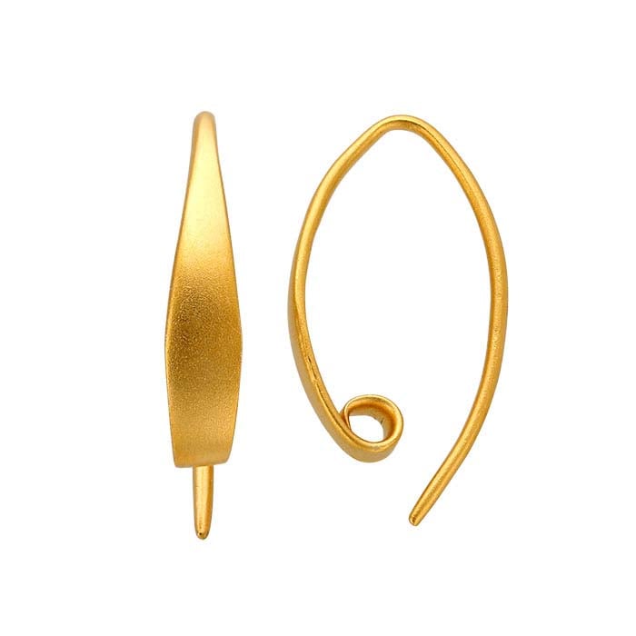 24K Heavy Yellow Gold-Plated Sterling Silver Ear Wire with Loop