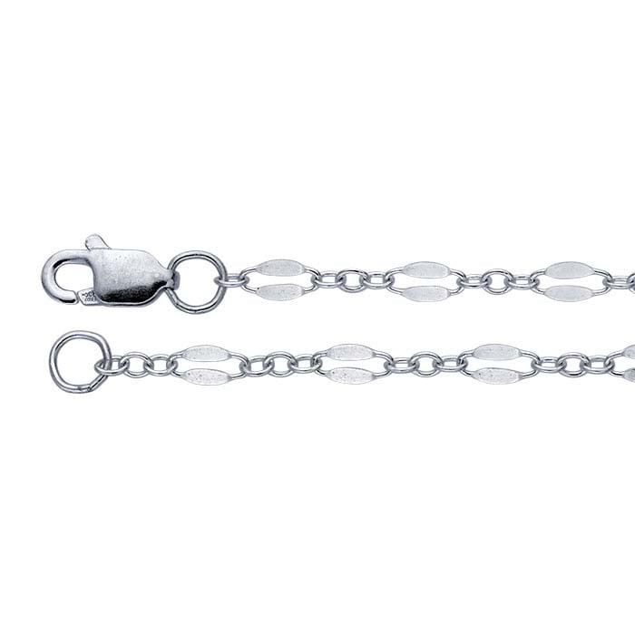 Sterling Silver 2.3mm Dapped Cable Chain