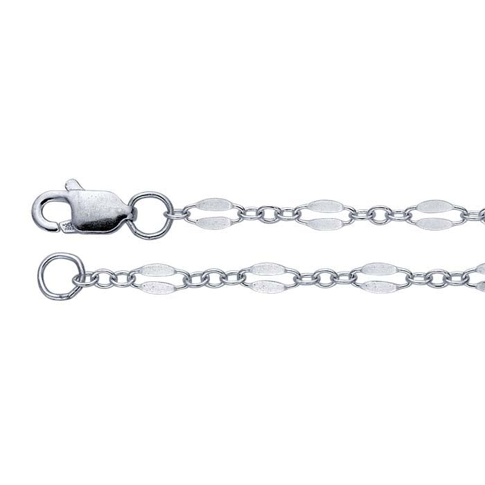 Sterling Silver 2.3mm Dapped Cable Chain