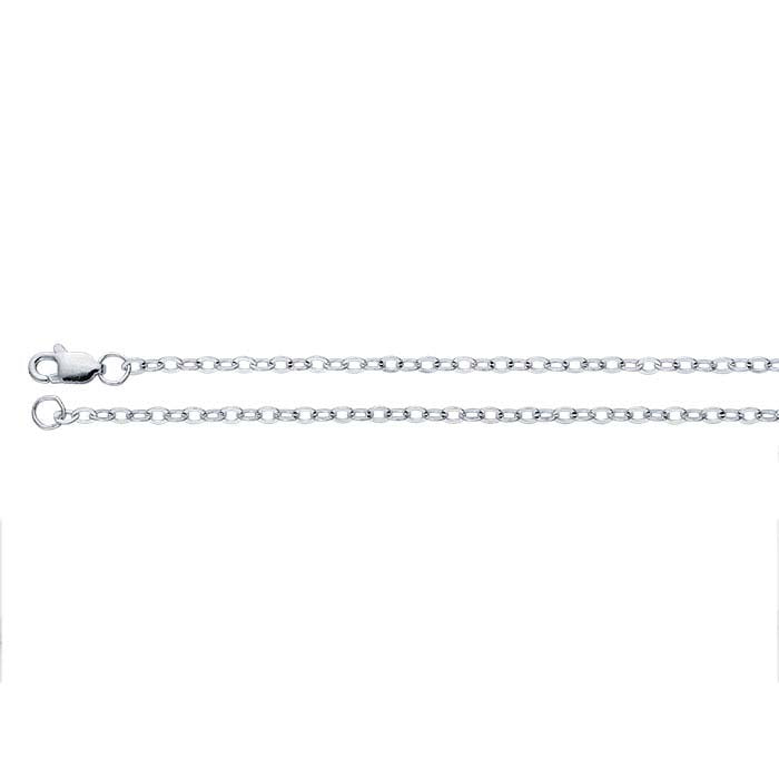 Sterling Silver 2.2mm Flat Oval Cable Chain