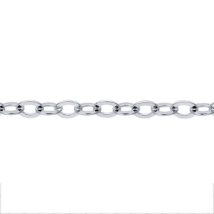 Sterling Silver 2.2mm Flat Oval Cable Chain