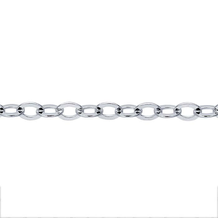 Chaîne câble ovale plate en argent sterling 2,2 mm