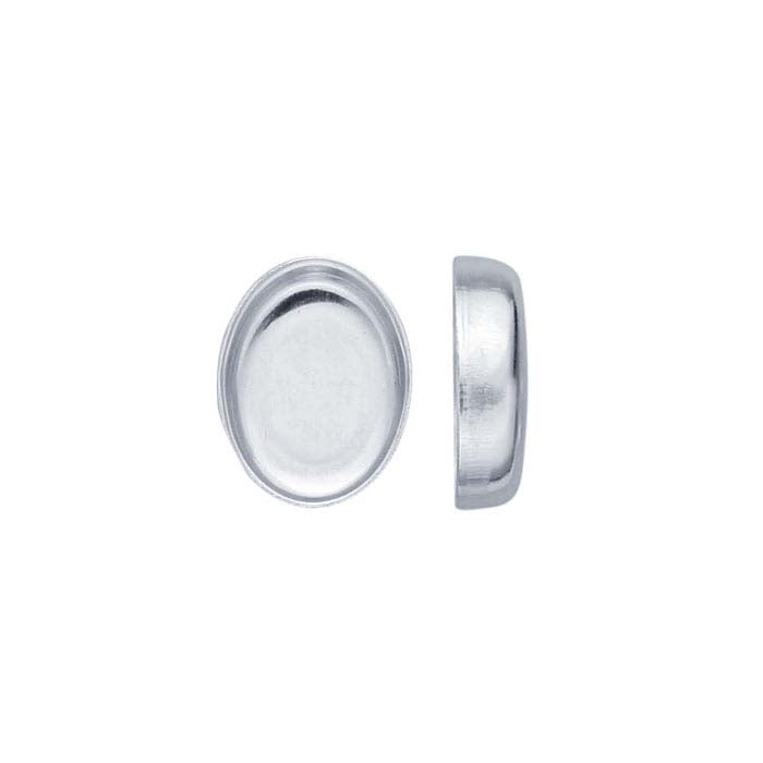 Sterling Silver 8 x 6mm Oval Bezel Cup Setting