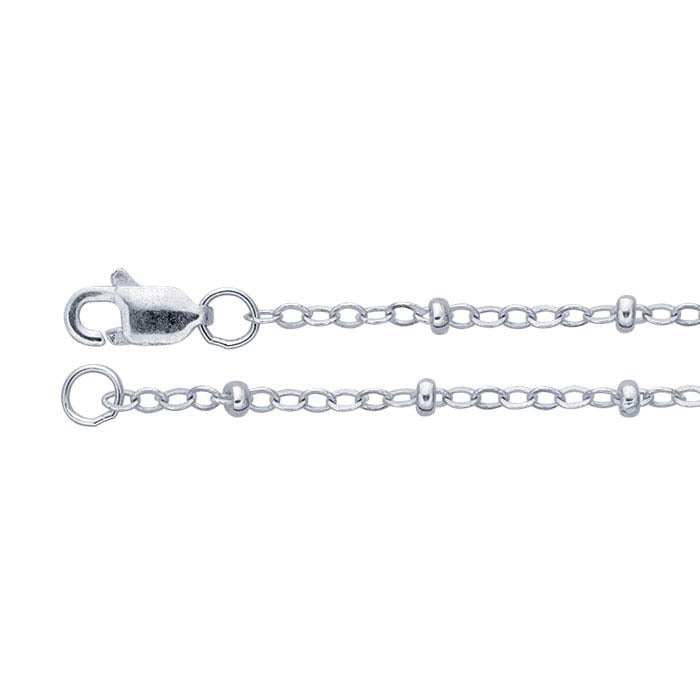 스털링 실버 1.5mm 케이블 체인과 2mm 라운델 비즈