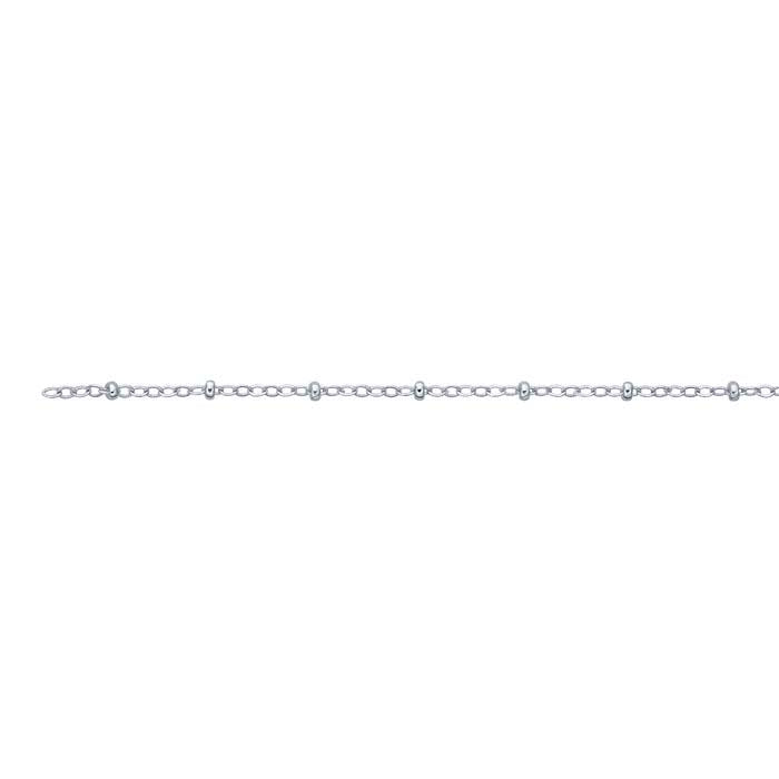 Sterling Silver 1.5mm Cable Chain with 2mm Roundel Beads, By the Foot