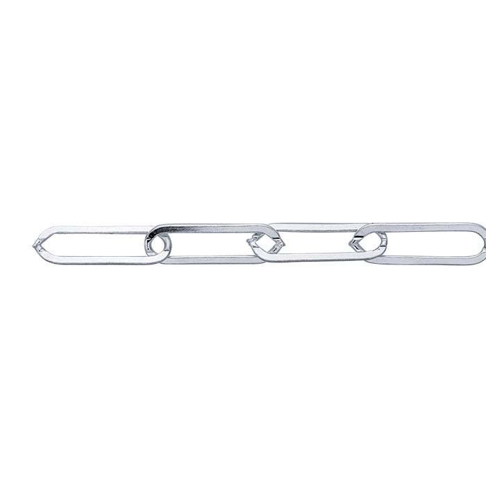 Sterling Silver 6.3mm Flat Oval Cable Chain, By the Foot