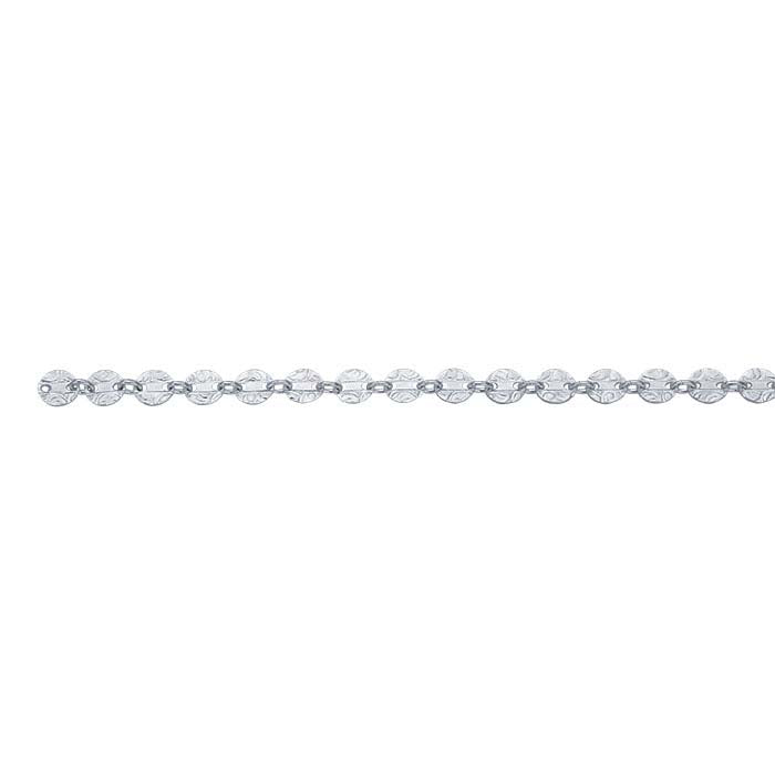 Sterling Silver 4.2mm Pattern Oval Link Chain, By the Foot