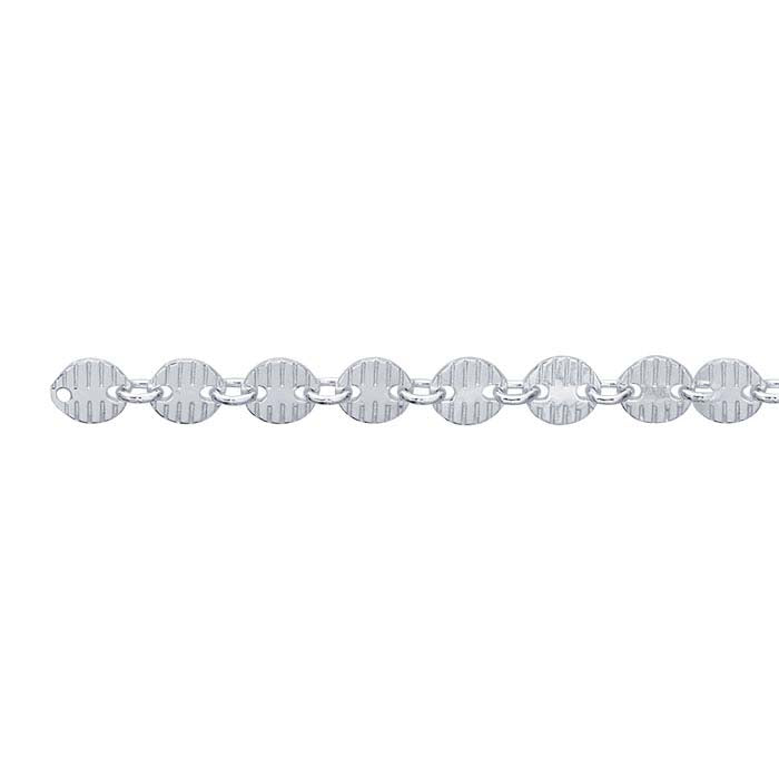 Sterling Silver 4.1mm Pattern Oval Link Chain, By the Foot