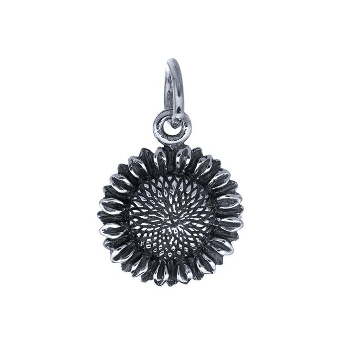 Sterling Silver Sunflower Charm