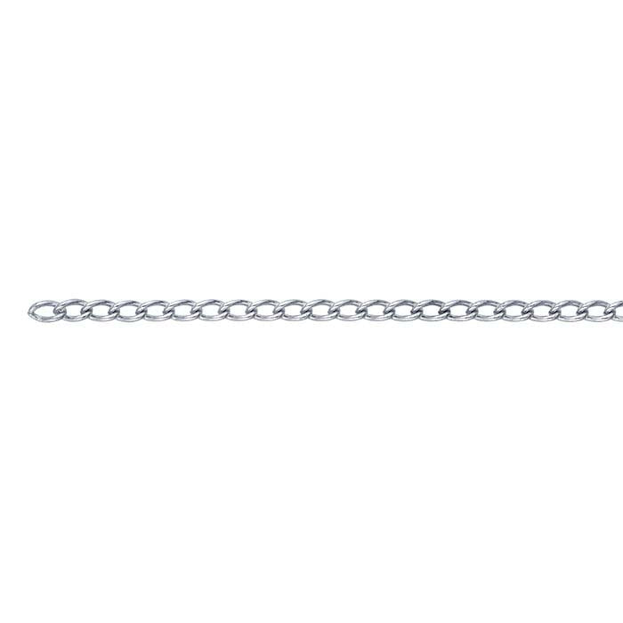 Argentium® sidabro 3 mm grandinėlė Curb tipo, už pėdą