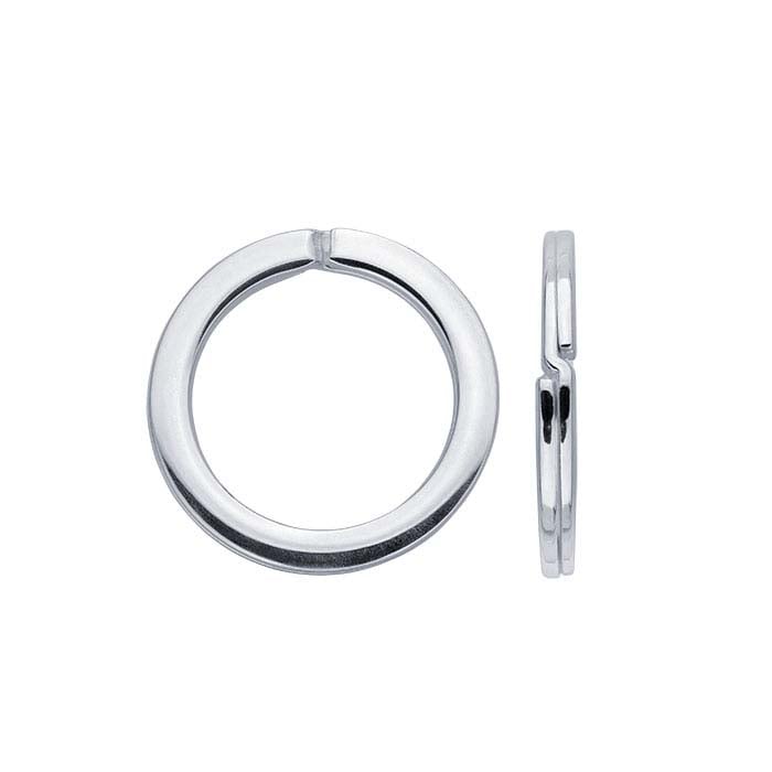 Sterling Silver Flat Wire 25.5mm Round Split Ring