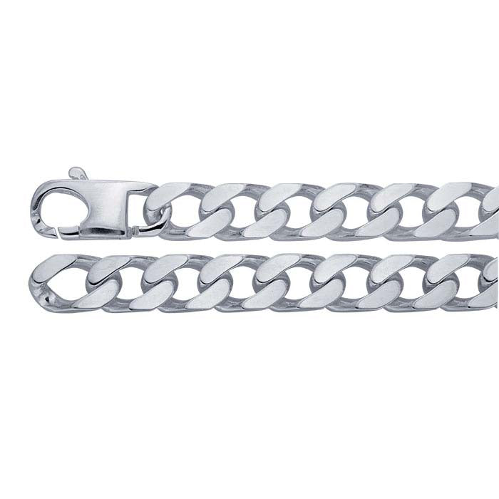 Sterling Silver 11mm Beveled Curb Chain