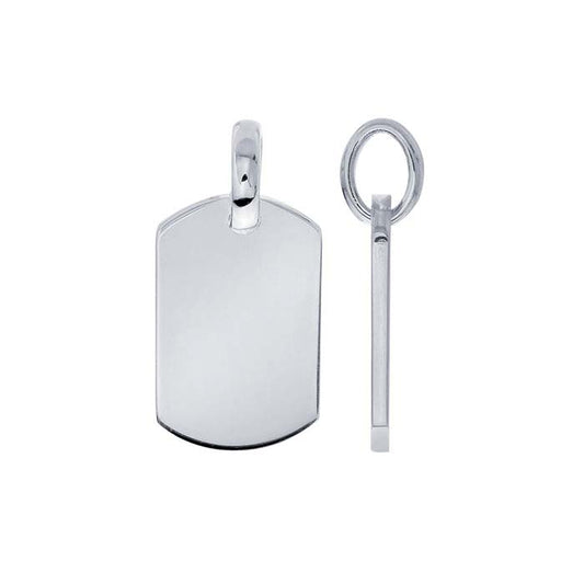 Colgante rectangular de plata de ley