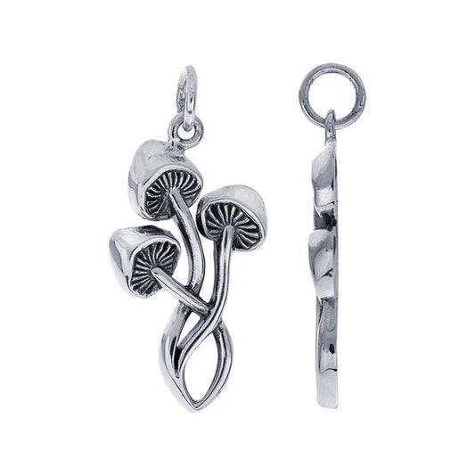 Sterling Silver Three Mushrooms Pendant