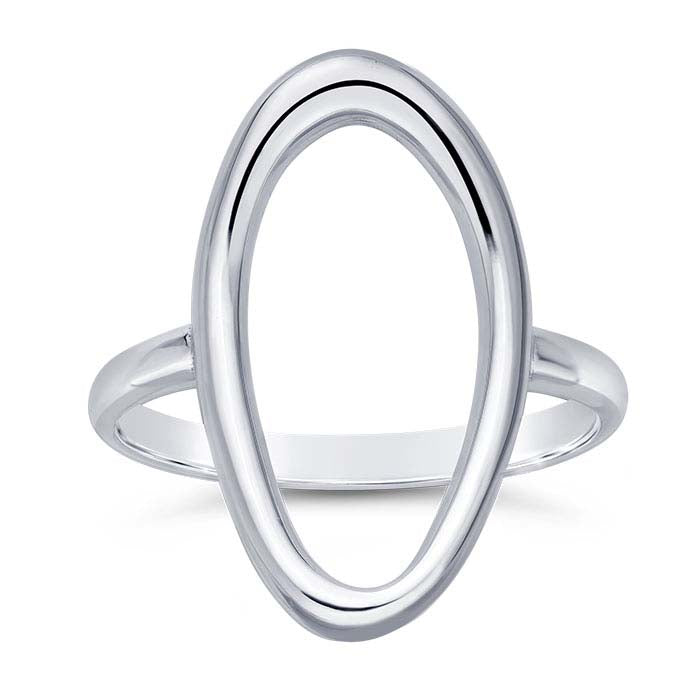 Sterling Silver Organic Oval Ring