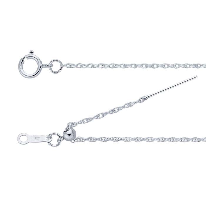 Sterling Silver 1.1mm Add-A-Bead Double Rope Chain Necklace, Adjustable