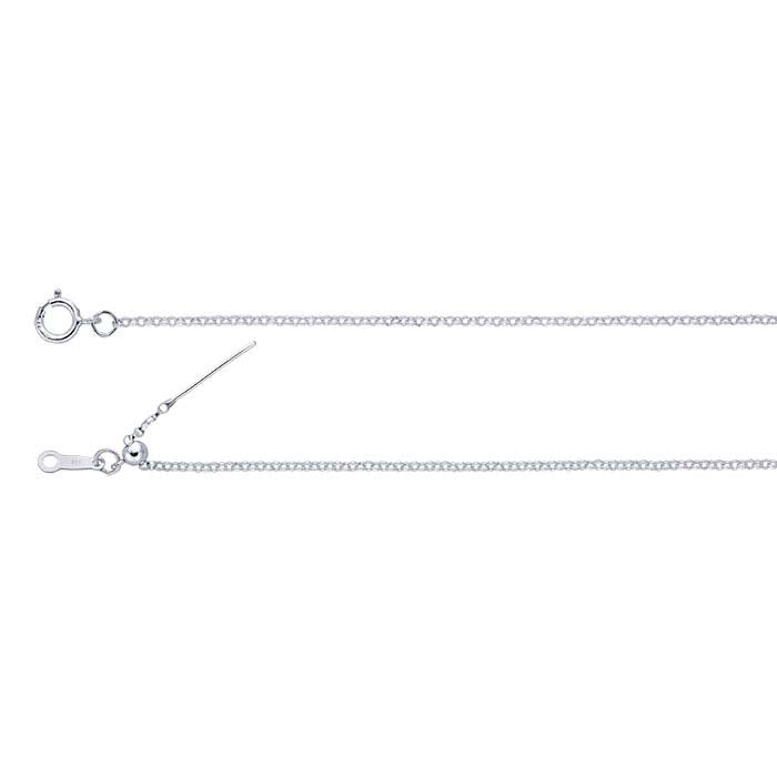 Sterling Silver 1.2mm Add-A-Bead Rolo Chain Necklace, Adjustable
