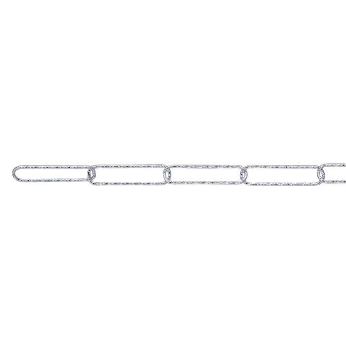 Sterling Silver 5.3mm Diamond-Cut Cable Chain, By the Foot