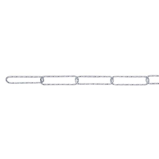 Sterling Silver 5.3mm Diamond-Cut Cable Chain, By the Foot