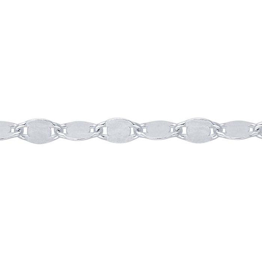 Sterling sølv 2,5 mm flat sirkelkoblingskjede