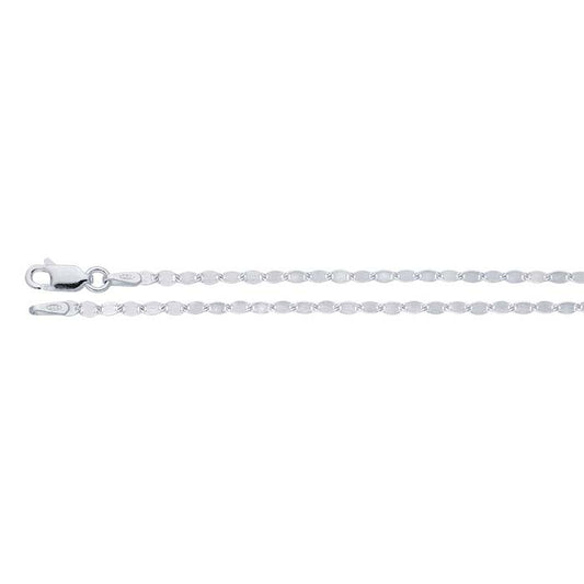 Sterling sølv 2,5 mm flat sirkelkoblingskjede