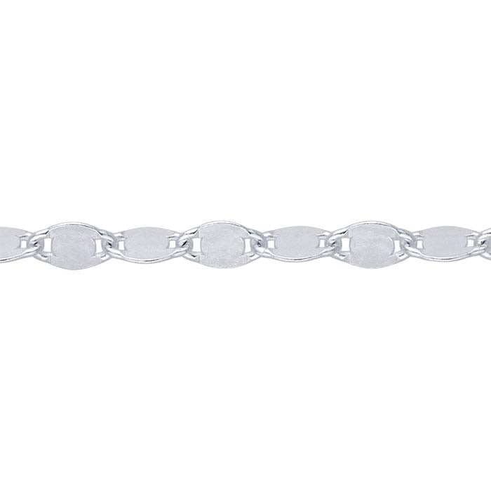 Sterling sølv 2,5 mm flat sirkelkoblingskjede