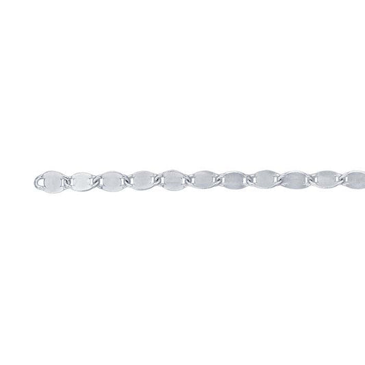 Sterling sølv 2,5 mm flat sirkelkoblingskjede