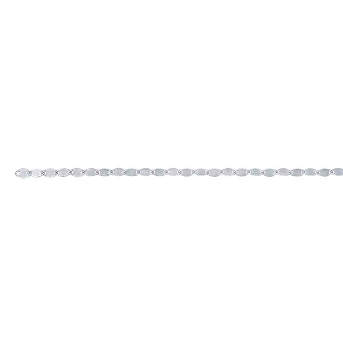 Sterling sølv 2,5 mm flat sirkelkoblingskjede