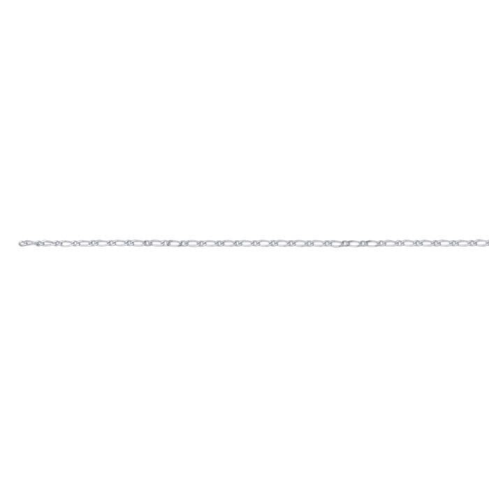 Chaîne Figaro en argent sterling 1,1 mm à coupe diamantée