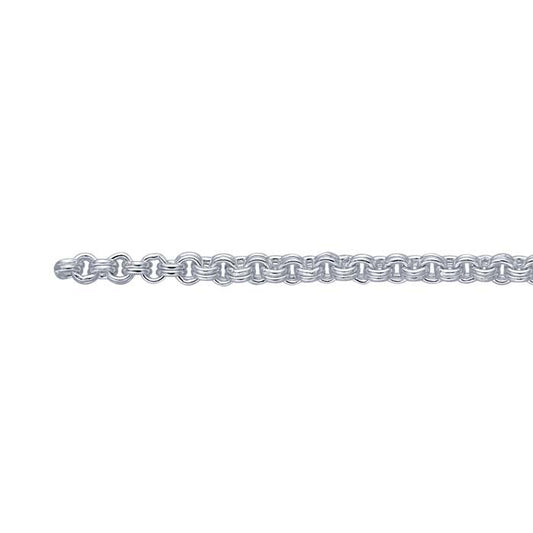 Sterling sølv 1,8 mm rund dobbel-kabelkjede, per fot