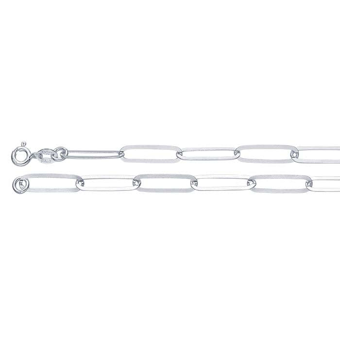 Sterling Silver 4.5mm Flat Oval Cable Chain