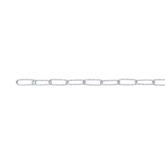 Sterling Silver 3.4mm Diamond-Cut Cable Chain