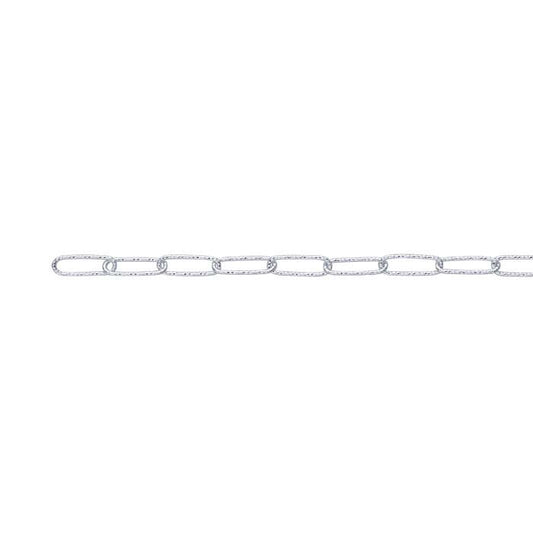 Sterling Silver 3.4mm Diamond-Cut Cable Chain