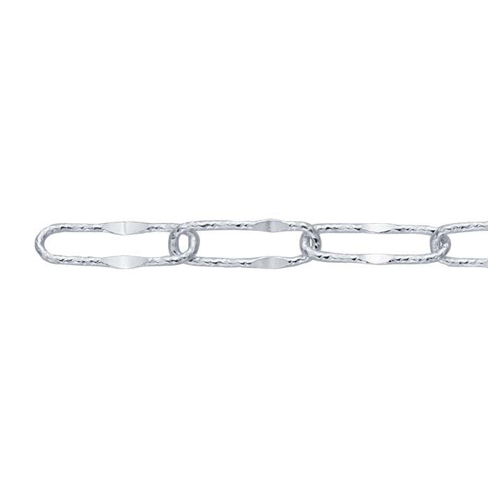 Sterling Silver 4mm Diamond-Cut Cable Chain, By the Foot