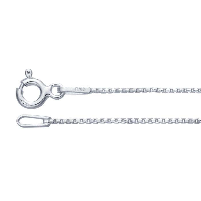 Sterling Silver 0.8mm Faceted Venetian Box Chain