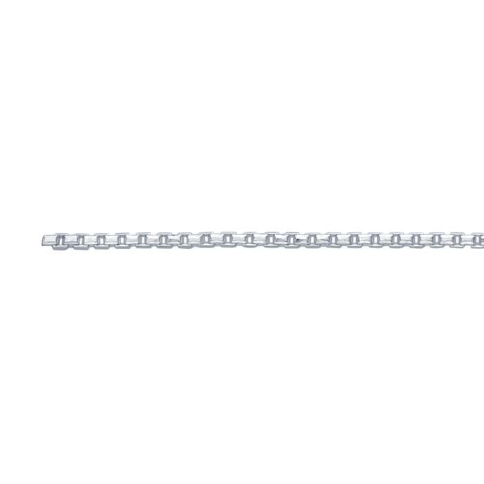 Sterling Silver 0.8mm Faceted Venetian Box Chain, By the Foot