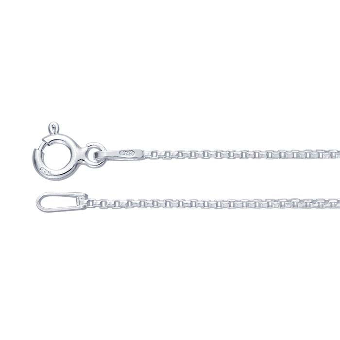 Sterling Silver 1mm Faceted Venetian Box Chain