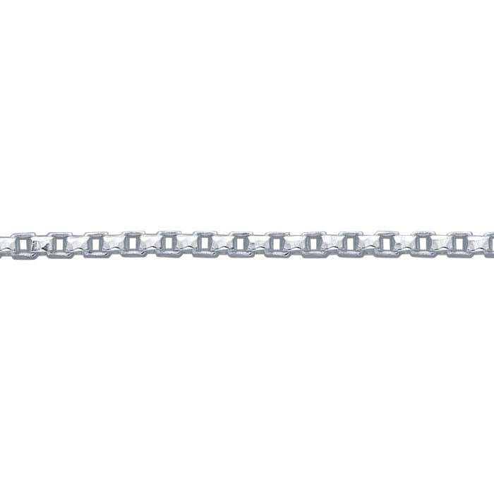 Sterling Silver 1mm Faceted Venetian Box Chain, By the Foot