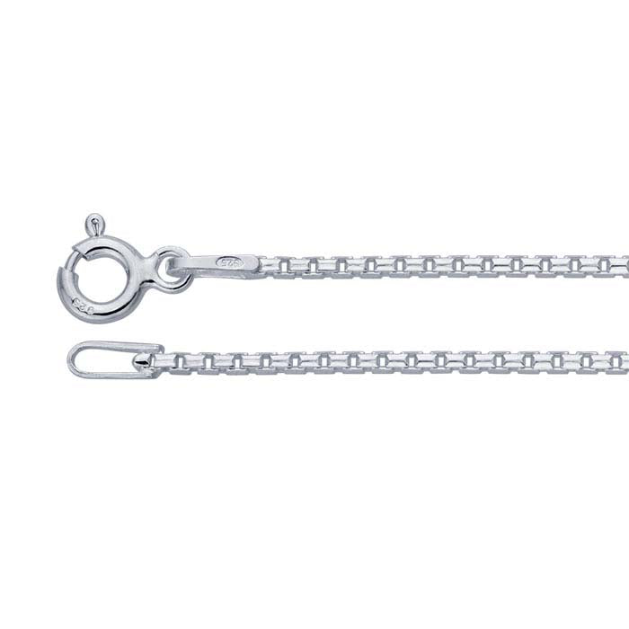 Sterling Silver 1.3mm Faceted Venetian Box Chain